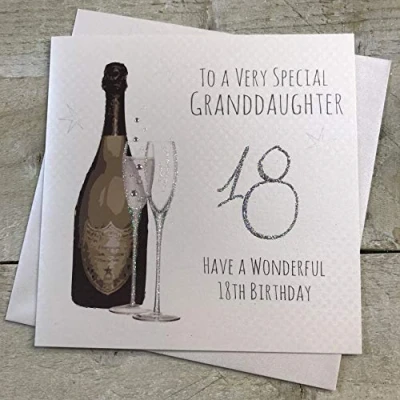 Image of white cotton cards G18GD&quot;to A Very Special Granddaughter Have Wonderful 18Th Birthday&quot; Handmade Birthday Card