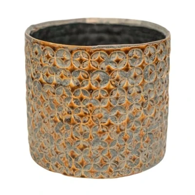 Image of Ivyline Planter, Ceramic, Mustard, 10.5 x 11cm