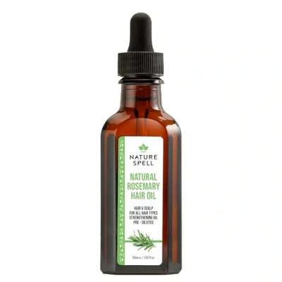 Image of Nature Spell Rosemary Oil For Hair Travel Size With Pipette, 50ml, Treats Dry, Damaged &amp; Targets Growth, Made In The UK