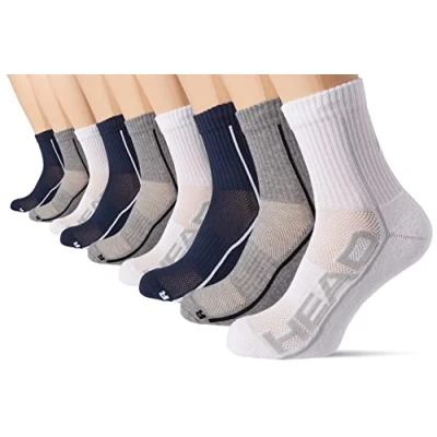 Image of Head Unisex 9ER PACK Socks, Size: 6 8, Grau blau weiß