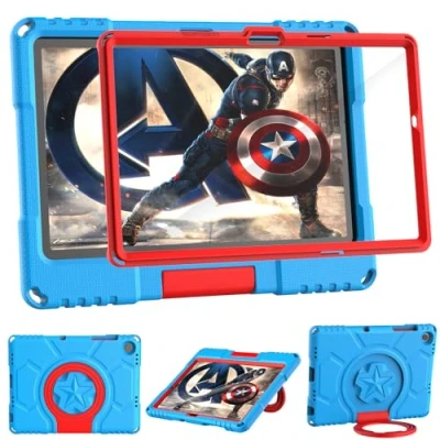 Image of Kids Case for Samsung Galaxy Tab A9 Plus 11 inch 2023 with Screen Protector, Mansiruyi Shockproof A9+ Tablet Handle Stand (SM X210/X216/X218) Blue