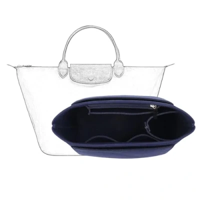 Image of D.DUO Bag Insert Organizer, purse accessories, Suitable For Longchamp long handle tote organizer (DarkBlue,S(Shorthandle))