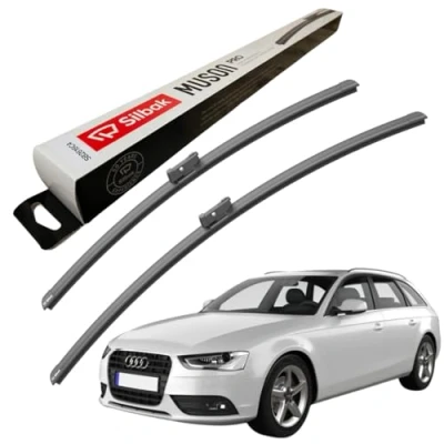 Image of Silbak Windscreen Wipers, fits for AUDI A4 AVANT (06/2008 12/2015) Front Wiper Blades, 600mm/500mm