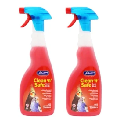 Image of WUNDAPETS JOHNSON&#039;S VETERINARY CLEAN N SAFE CAGE BIRD BUDGIE PARROT DISINFECTANT CLEANER 500ML, 2 PACK