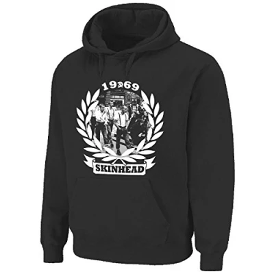 Image of Tribal T Shirts Mens 1969 Skinhead Logo Northern Soul Hoody (Large, Black)