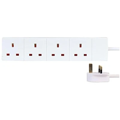 Image of PRO ELEC PEL00511 4 Gang Extension Lead, White 3m