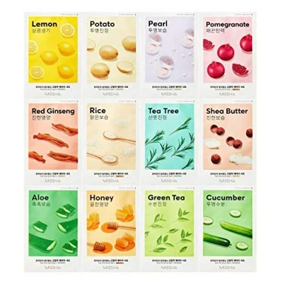 Image of MISSHA Airy Fit Sheet Mask (12 Types) Skin Daily with Perfect Adhesion (Pack of 12)