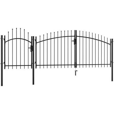 Image of vidaXL Garden Gate Steel 2x4 m Black