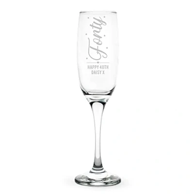 Image of The Gift Experience Personalised 40th Birthday Prosecco Glass, Bespoke Gift,