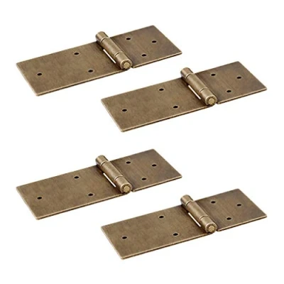 Image of Tiazza 4Pcs Antique Pure Brass Hinges Furniture Cabinet Drawer Door Hardware