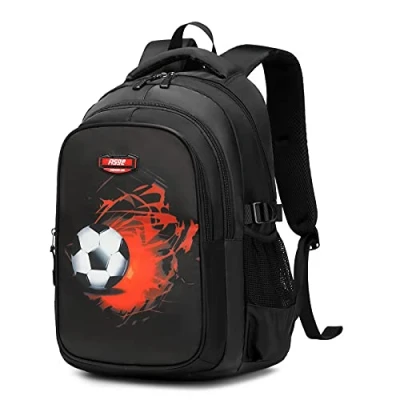 Image of Asge School Bags for Boys Large Backpack Teenage Girls Multi Pocket Travel Activity Back Packs Men Football Print Kids Rucksack Laptop 15.6 Inch