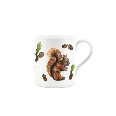 Image of Purely Home Red Squirrel Watercolour Painted Mug by Rhiannon Chauncey Small Fine Bone China White Coffee/Tea Present Gift