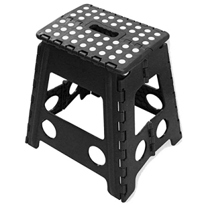 Image of ADEPTNA Strong Plastic Folding Step Stool Premium Compact and Lightweight Anti Slip Foldable with Handles for Kids Adults (15 LARGE STOOL)