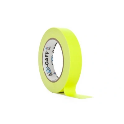 Image of ProTapes/Permacel 24mmx25 yard Fluorescent Gaffer Cloth Tape Yellow