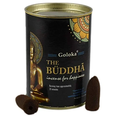 Image of Buddha Backflow Incense Cone 9cm x 7cm (1 Pack) Premium Aromatic Relaxation Perfect for Home &amp; Office Decor