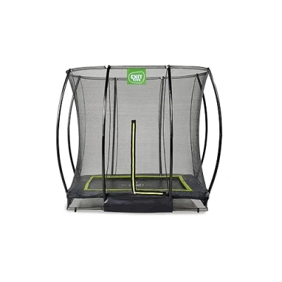 Image of Exit Silhouette ground trampoline 5x7ft with safety net black