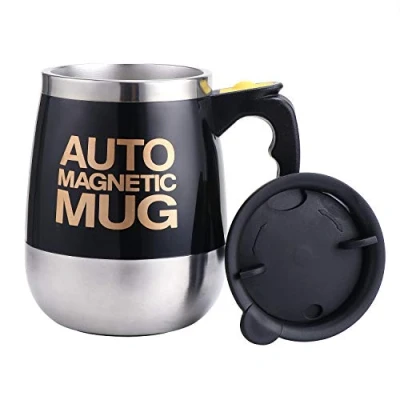 Image of TsunNee 400ML Electric Self Stirring Coffee Mug, Stainless Steel Auto Magnetic Mixing Cup for Tea Hot Chocolate Milk Cocoa Protein, Black