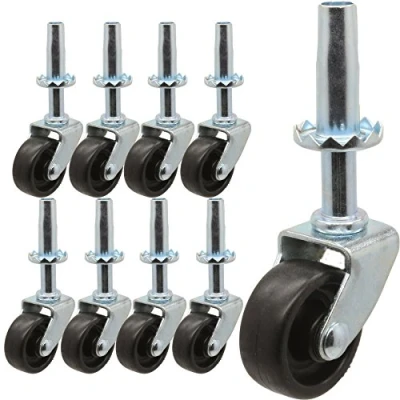 Image of 8x Black Swivel Socket Castor Wheels 30mm Furniture Caster