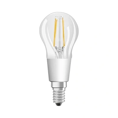 Image of LEDVANCE Smart LED bulb with Wifi technology, E14 base, Dimmable, Warm white (2700K), Drop shape, Clear filament, Replacement for conventional 75W bulbs, Controllable Alexa, Google &amp; App, 1 pack.