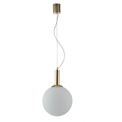 Image of Hera Globe Ceiling Pendant, Gold, Opal, E27