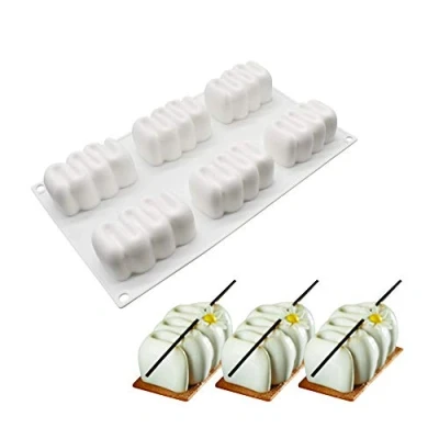 Image of Silicone Mould for Cake Jelly Pudding Candy Chocolate, 6 Holes Small Caterpillars