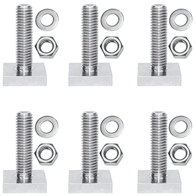 Image of QIQN T Track Adapter Bolts M8x30mm slot Adaptor Roof Box Rack with Nut Washer for Machinery Equipment Pan Machine Screws Fasteners(Stainless Steel 6Pcs Kit 20 x mm)