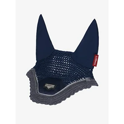 Image of LeMieux Twilight Navy Loire Horse Fly Hood Handmade Crochet Soft Lycra Ears Comfortable Fit Equestrian Mask Sport Wear Large