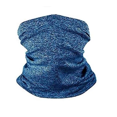 Image of Unisex Multifunctional Headwear Bandana Scarf Elastic Tube Magic Headband Neck Gaiter Balaclava Snood Face Mask UV Residence with 15 Filters for Fishing Hiking Running Cycling (Blue)