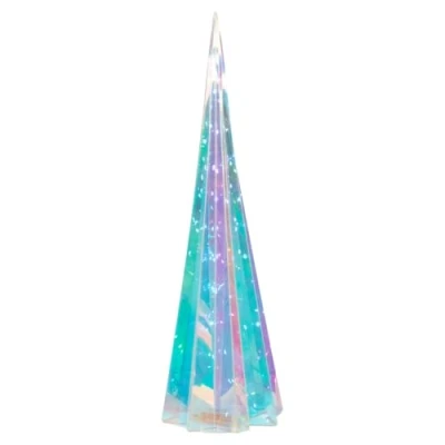Image of URBNLIVING 40cm Festive LED Christmas Light up Star Decoration Multicolour Modern Xmas Tree Cone Iridescent Indoor Outdoor Ornaments Gift for Home Decor Lighting Battery Powered