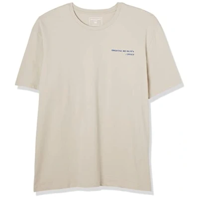 Image of JACK &amp; JONES Men&#039;s Jcoono Tee Ss Crew Neck T Shirt, Moonbeam/fit: Relaxed, L
