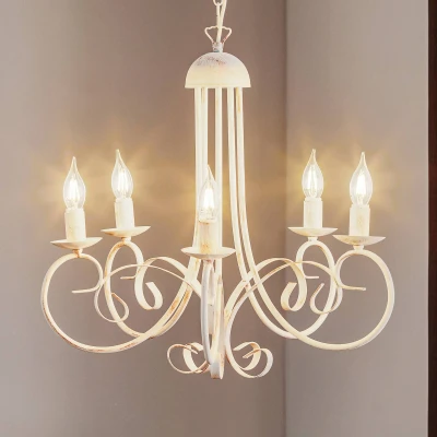 Image of Pompei 5 Light Multi Arm Pendant Ceiling Light, White
