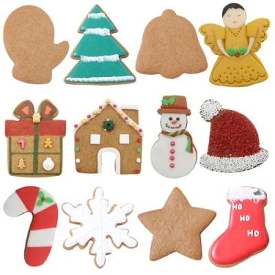 Image of PME CH24CCC106 Christmas Cookie Cutters (Set of 12), Steel