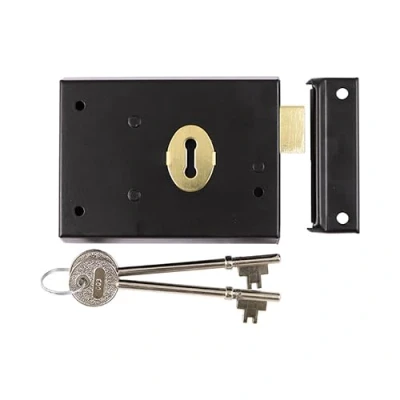 Image of Timco Rim Deadlock Black (Size 106 x 74mm 1 Each)
