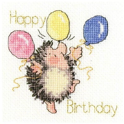 Image of Bothy Threads Cross Stitch Card Kit Birthday Balloons