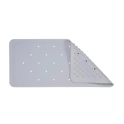 Image of Croydex Hygiene &#039;n&#039; Clean Bath Mat Easy to Clean, Machine Washable, Natural Rubber, Non Slip Mats for Inside Bath, Secure Grip Suction Cups, Anti Bacterial, Resistant, Blue, 34 x 74cm