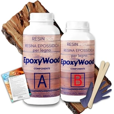 Image of Resin Pro EPOXYWOOD 1.5 KG Epoxy for Wood Protective Coating, Restoration, Reinforcement Wood, Fiberglass and Metal
