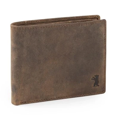 Image of Berliner Bags Men&#039;s Leather Wallet with RFID Protection Coin Compartment, espresso, mit Ausweisfach, Retro