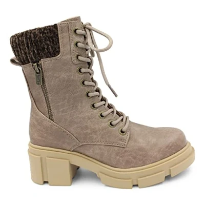 Image of Blowfish Malibu Women&#039;s Curfew Chunky Heel Boot, Taupe, Size 8