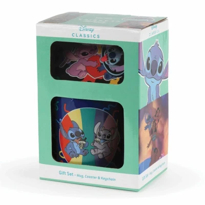 Image of Disney Lilo and Stitch Mug Gift Set (You&#039;re My Fave Design) 11oz Ceramic Coffee Mug, Coaster &amp; Keyring in Presentation Box, Gifts for Girls Boys Official Merchandise