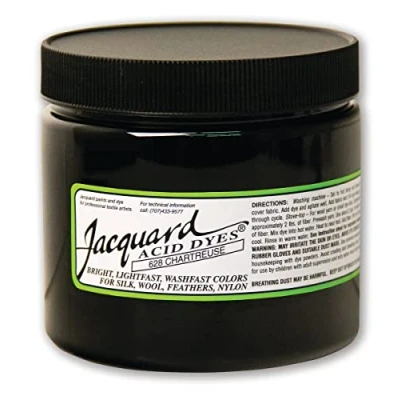 Image of Jacquard Acid Dye for Wool, Silk and Other Protein Fibers, 8 Ounce Jar, Concentrated Powder, Chartreuse 628