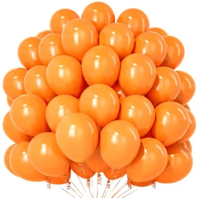 Image of Teselife Orange Balloons, 100Pcs 12 Inch Matte Latex Party Balloons for Women Girls Birthday Anniversary Wedding Engagement Baby Shower Halloween Graduation Decorations