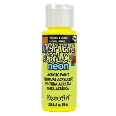 Image of DecoArt Acrylic Paint, Neon Yellow, 59ml