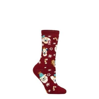 Image of Women&#039;s 1 Pair SOCKSHOP Heat Holders Lite Christmas Socks Pawfect 4 8