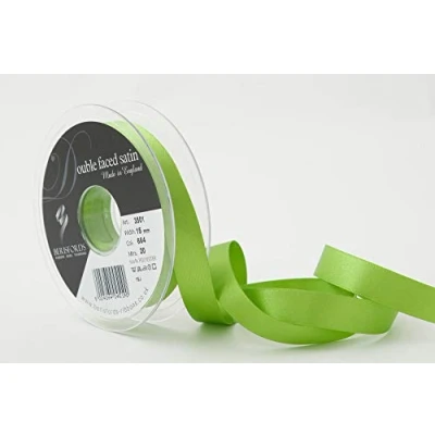 Image of Berisfords Double FACE Poly Satin Ribbon, Meadow, 15 mm