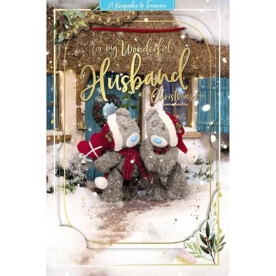 Image of Me To You Bear 3D Holographic Wonderful Husband Christmas Card