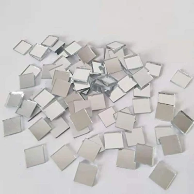 Image of Square Mirror Mosaic,Glass Mosaic Tiles,Crafts Glass Tiles, Real Table Scatter (Silver, 10MM)