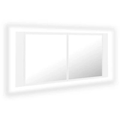 Image of vidaXL LED Bathroom Mirror Cabinet White 100x12x45 cm Acrylic
