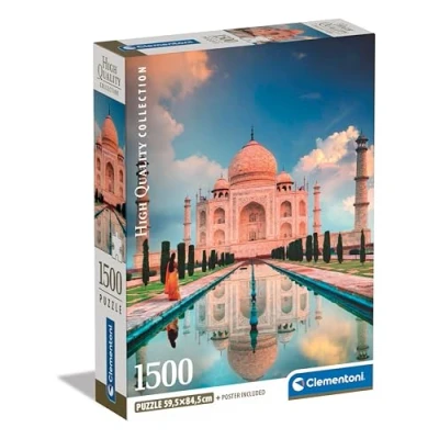 Image of Clementoni Jigsaw Puzzle Collection Taj Mahal 1500 Pieces Poster Included, For Adults 14 99 Years, Gift Men/Women, Monument, India, Made In Italy, 31718