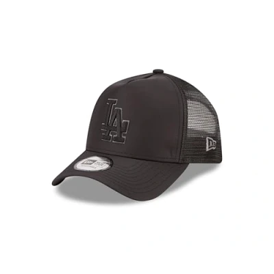 Image of New Era LA Cap Los Angeles Dodgers MLB Baseball Tonal Trucker hat Adjustable mesh Black