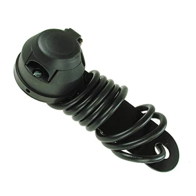 Image of Maypole 7 Pin 12N Pre Wired Towbar Socket Assembly Complete with 1.5m Cable, Flexible Gasket and Mounting Plate, Black